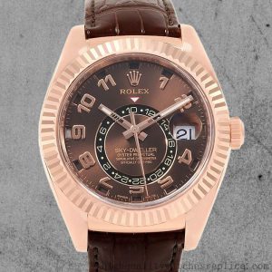 High Quality Replica Rolex Sky-dweller 326135-L 42mm Men's Stainless Steel Rose Gold-tone
