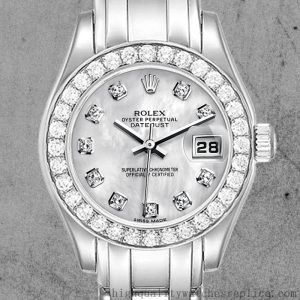 High Quality Replica Rolex Pearlmaster Ladies m80299-0061 29mm Watch Mother of Pearl Dial